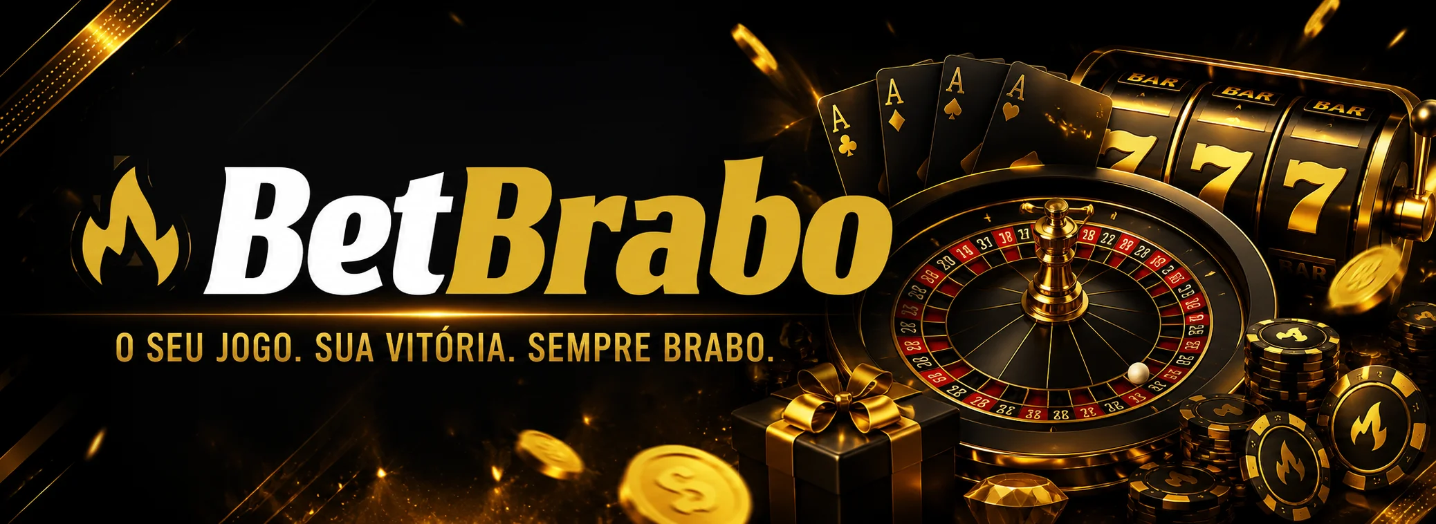 Banner do BetBrabo Cassino com Pix, missões no Fortune Tiger e 100 giros grátis